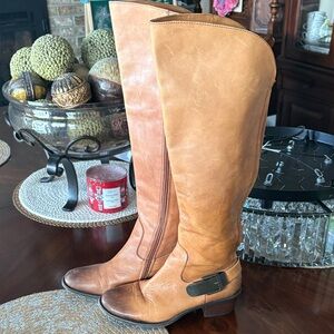 Vince Camuto Tan Leather Knee-High Riding Boots
